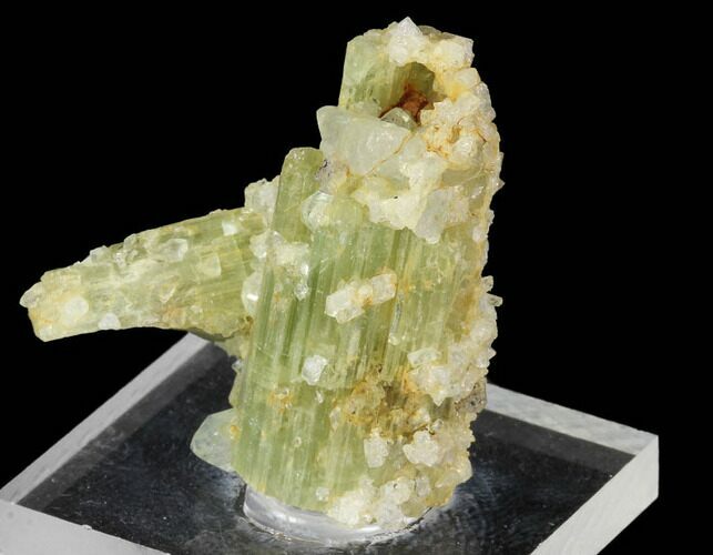 Blue-Green Beryl Crystals with Topaz - Transbaikalia, Russia #97681